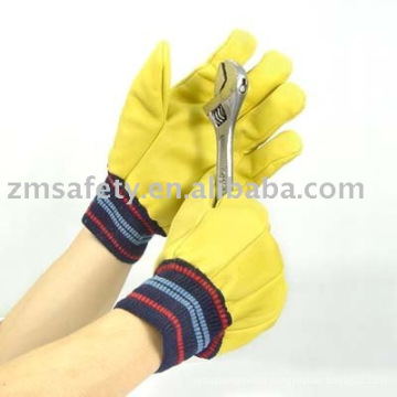 Yellow cowhide Driver gloves